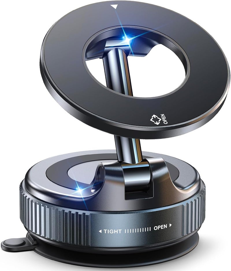 Jononser Magnetic Suction Cup Phone Mount for Magsafe, 360° Adjustable Magnetic Car Phone Holder, Pocket Size Foldable Car Mount, Cell Phone Holders for Your Car for iPhone 17 16 15 14 13 12 Series - Image 1